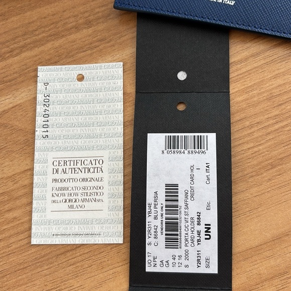 Giorgio Armani blue leather wallet - Picture 4 of 7